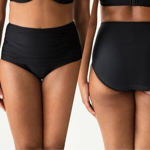 Prima Donna Black Cocktail Full Gathered Brief Bikini Bottom